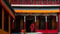 Unidentified buddhist monk at Thikse Gompa or Thikse Monastery