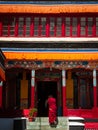 Unidentified buddhist monk at Thikse Gompa or Thikse Monastery