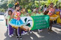 Unidentified children parade in annual sports day, Thailand