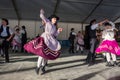 An unidentified children performs An unidentified children performs a Traditional Portuguese folkloric music on stage at river