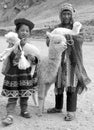 Unidentified children in traditional clothing Royalty Free Stock Photo