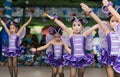 Unidentified cute Children cheerleaders in annual sports day