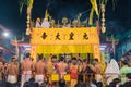 An unidentified Devotees praying for the nine Emperor Gods at Jui Tui Shrine during the Vegetarian Festival at Phuket, Thailand
