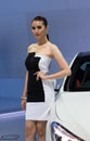 Unidentified female presenter of Mercedes Benz in Motor Show Royalty Free Stock Photo