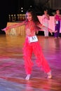 Unidentified female teens age 14-17 compete in latino dance on the Artistic Dance European Championship