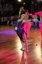 Unidentified female teens age 14-17 compete in latino dance on the Artistic Dance European Championship