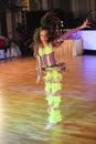 Unidentified female teens age 14-17 compete in latino dance on the Artistic Dance European Championship