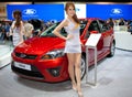 Unidentified females presenter at Ford booth