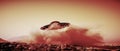 An unidentified flight objet landing on mars