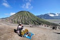 Unidentified flower seller at Mount Bromo