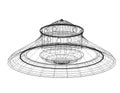 Unidentified flying object - UFO Architect blueprint - isolated