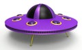 Unidentified flying object. UFO spacecraft isolated on white background. Alien spaceship.