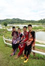 Unidentified four boys of Hmong ethnic minority tribe in Thailand