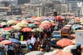 Unidentified Ghanaian people buy and sell goods at the Kumasi m Royalty Free Stock Photo