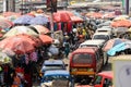 Unidentified Ghanaian people buy and sell goods at the Kumasi m Royalty Free Stock Photo