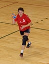 Unidentified handball players in action Royalty Free Stock Photo