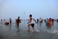Hindu pilgrims gathered to take a holy dip in Ganges