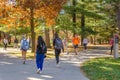 Unidentified Individuals and Campus Walkway at Iowa State University