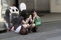 Unidentified Japanese Girls eating Crepes at Harajuku in Tokyo, Japan