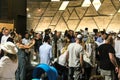 Unidentified jewish people on ceremony of Simhath Torah. Tel Aviv.