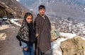 Unidentified Kashmiri boy and girl, near Betab Valley, Pahalgam, Kashmir, India
