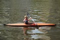 Unidentified kayaker on the Yarra river in Melbourne