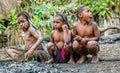 Unidentified little girls and boy of Dugum Dani tribe