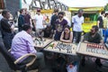 Unidentified local people played chess at Brick lane street