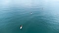 Unidentified man on sea Kayaker Aerial View.