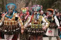 Unidentified man in traditional Kukeri costume is seen at the Festival of the Masquerade Games Kukerlandia in Yambol, Bulgaria