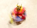 Monk in a bull deity mask performs a religious masked and costumed dance of Tantric Tibetan Buddhism on the Cham Dance Yuru