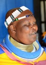 Unidentified Ndebele tribe woman wearing her traditional tribal clothing Royalty Free Stock Photo