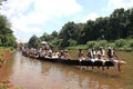 Oarsmen wearing traditional kerala dress participate in the Aranmula boat race