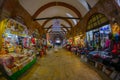 EDIRNE, TURKEY - 6 May 2018. Unidentified peolple at Selimiye Arasta Bazaar which is beside Selimiye Mosque in Edirne.