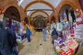 EDIRNE, TURKEY - 6 May 2018. Unidentified peolple at Selimiye Arasta Bazaar which is beside Selimiye Mosque in Edirne.