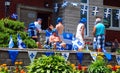 Unidentified people celebrating Quebec`s National Holiday