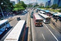 Unidentified people on Colombo streets and traffic