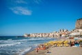 Unidentified people at crowded beach Royalty Free Stock Photo