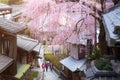 Unidentified people at Japan alleyway in the Higashiyama district