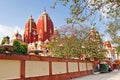 Unidentified people near Laxminarayan Temple is a temple in Delhi, India