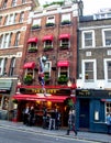 Unidentified people near small pub at Covent Garden neighborhood, London. Royalty Free Stock Photo