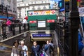 Unidentified people at Piccadilly Circus underground tube station. London Royalty Free Stock Photo