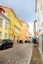 Unidentified people on the strret in old town, Tallinn, Estonia