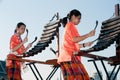 Unidentified people of Thai music band playing song by Pong Lang.