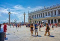 Unidentified people visit San Marco square Royalty Free Stock Photo