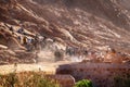 Unidentified people are waiting for excursion near St. Catherine Monastery, Sinai, Egypt Royalty Free Stock Photo