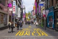 Unidentified people walking in Myeongdong, South Korea