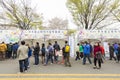 Unidentified people walking in Yeouido Spring Flower Festival