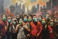 Unidentified people wearing face mask to protect against COVID-19 in Kuala Lumpur, Malaysia. Celebrate resilience and unity during