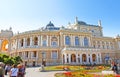 Unidentified peple near Odessa National Academic Theatre of Opera and Ballet, Odessa, Ukraine Royalty Free Stock Photo